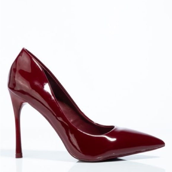 Azalea Wang Burgundy Stiletto High Heel Pumps - Picture 4 of 4